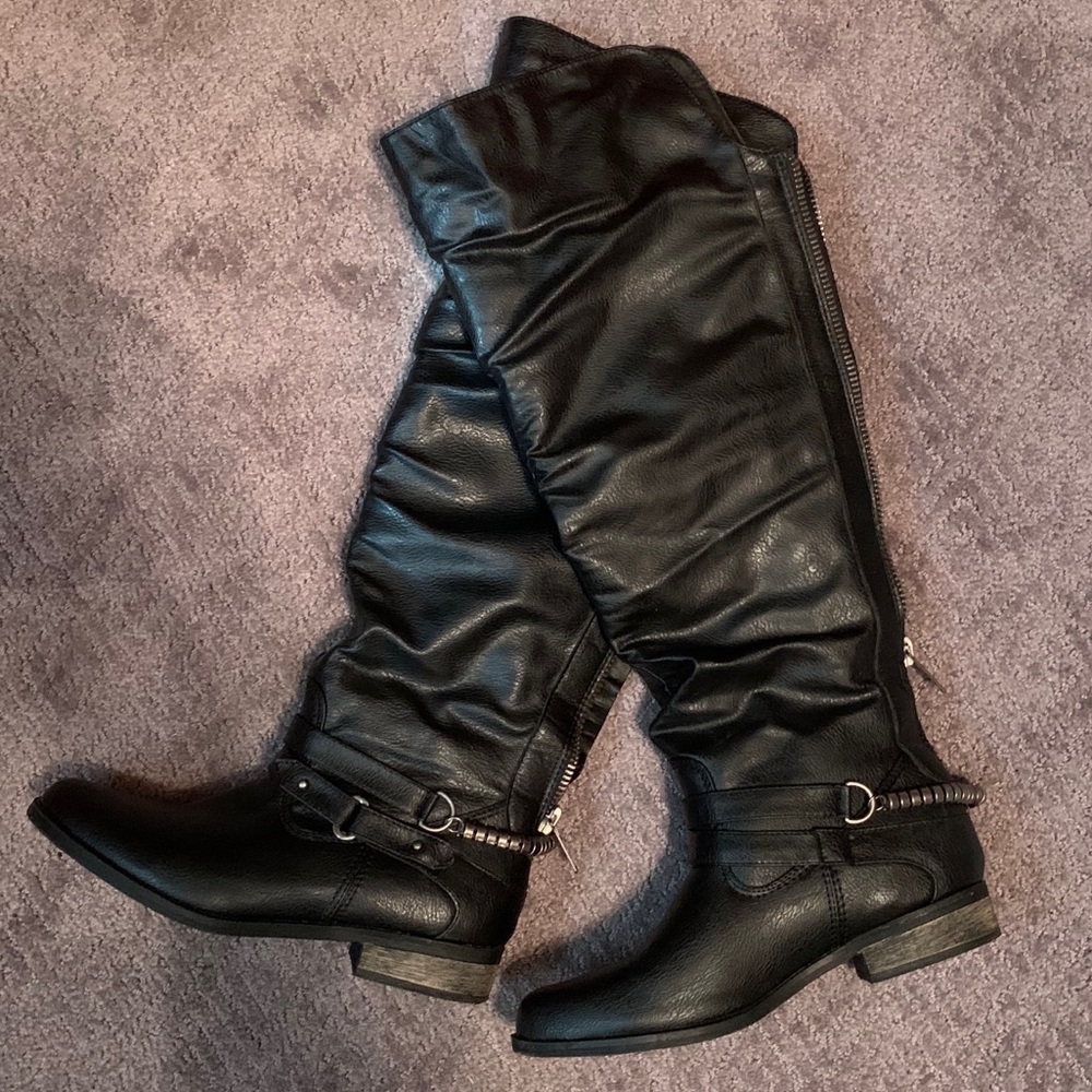 Black Knee High Boots